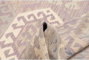 Tappeto Kilim Stilizzato Grigio Tortora Avorio 122x175 Cm