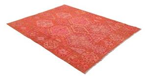 Tappeto Kilim Stilizzato Rosso Mattone Arancione 159x197 Cm