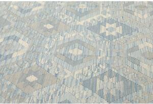 Tappeto Kilim Geometrico Azzurro Avorio 264x303 Cm