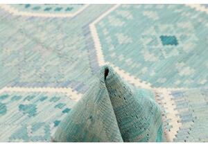 Tappeto Kilim Geometrico Azzurro Celeste 158x215 Cm