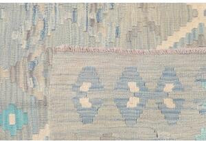 Tappeto Kilim Geometrico Celeste Grigio 155x195 Cm