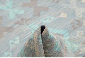 Tappeto Kilim Stilizzato Celeste Grigio Tortora 149x192 Cm