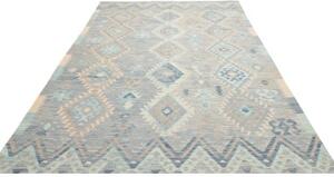 Tappeto Kilim Geometrico Azzurro Beige 204x300 Cm