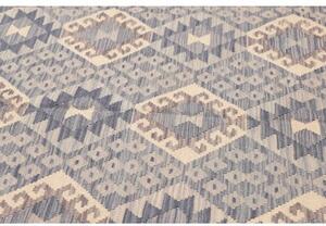 Tappeto Kilim Geometrico Blu Avorio 204x291 Cm