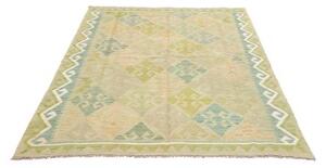 Tappeto Kilim Geometrico Verde Salvia Beige 154x211 Cm