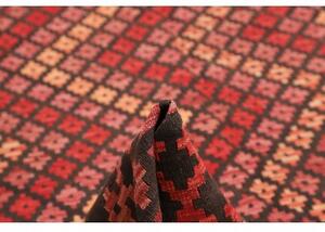 Tappeto Kilim Stilizzato Marrone Scuro Rosso 207x290 Cm