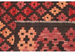 Tappeto Kilim Stilizzato Marrone Scuro Rosso 207x290 Cm