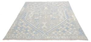 Tappeto Kilim Geometrico Azzurro Beige 162x202 Cm