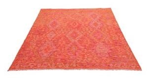 Tappeto Kilim Geometrico Arancione Rosso 153x198 Cm