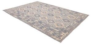 Tappeto Kilim Geometrico Blu Avorio 204x291 Cm