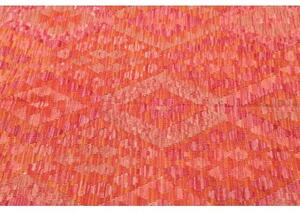 Tappeto Kilim Geometrico Arancione Rosso 153x198 Cm