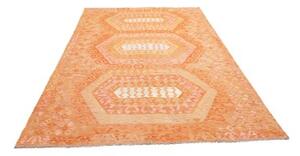 Tappeto Kilim Geometrico Arancione Beige 206x299 Cm