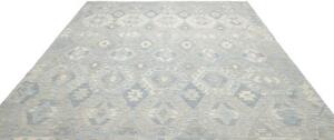 Tappeto Kilim Geometrico Azzurro Avorio 264x303 Cm