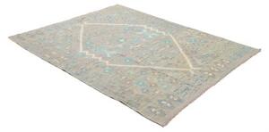 Tappeto Kilim Geometrico Celeste Grigio 155x195 Cm