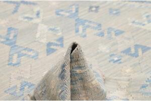 Tappeto Kilim Stilizzato Grigio Chiaro Azzurro 166x198 Cm
