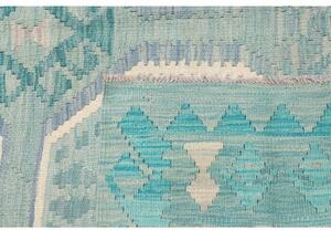 Tappeto Kilim Geometrico Azzurro Celeste 158x215 Cm