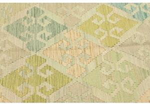 Tappeto Kilim Geometrico Verde Salvia Beige 154x211 Cm