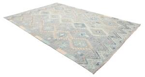 Tappeto Kilim Geometrico Azzurro Beige 204x300 Cm