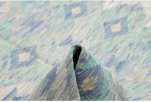 Tappeto Kilim Geometrico Azzurro Avorio 157x202 Cm
