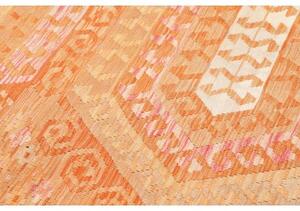 Tappeto Kilim Geometrico Arancione Beige 206x299 Cm