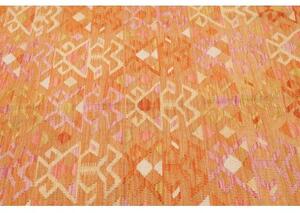Tappeto Kilim Stilizzato Arancione Rosa 153x201 Cm