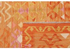 Tappeto Kilim Stilizzato Arancione Rosa 153x201 Cm