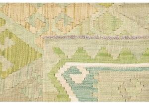 Tappeto Kilim Geometrico Verde Salvia Beige 154x211 Cm