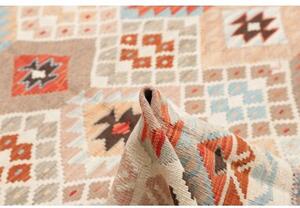 Tappeto Kilim Geometrico Avorio Rosso Mattone 185x252 Cm