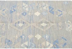 Tappeto Kilim Geometrico Azzurro Beige 162x202 Cm