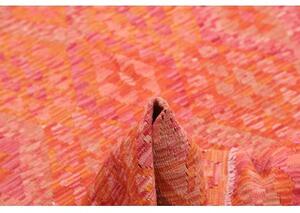 Tappeto Kilim Geometrico Arancione Rosso 153x198 Cm