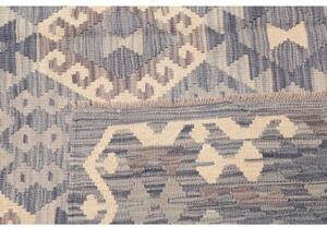 Tappeto Kilim Geometrico Blu Avorio 204x291 Cm