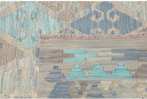 Tappeto Kilim Stilizzato Beige Azzurro 152x208 Cm