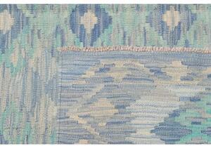 Tappeto Kilim Geometrico Azzurro Avorio 157x202 Cm