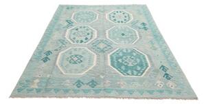 Tappeto Kilim Geometrico Azzurro Celeste 158x215 Cm