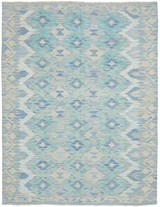 Tappeto Kilim Geometrico Azzurro Avorio 157x202 Cm