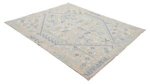 Tappeto Kilim Stilizzato Grigio Chiaro Azzurro 166x198 Cm