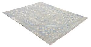 Tappeto Kilim Geometrico Azzurro Beige 162x202 Cm
