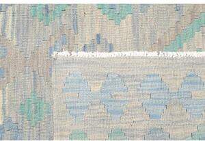 Tappeto Kilim Geometrico Beige Azzurro 154x194 Cm
