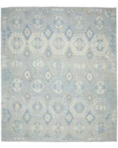 Tappeto Kilim Geometrico Azzurro Avorio 264x303 Cm