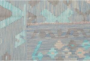 Tappeto Kilim Stilizzato Celeste Grigio Tortora 149x192 Cm
