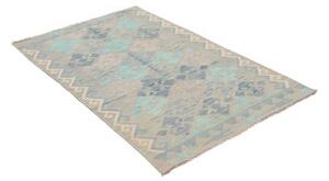Tappeto Kilim Geometrico Grigio Turchese 99x160 Cm