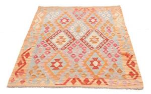 Tappeto Kilim Geometrico Arancione Azzurro 105x149 Cm