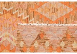 Tappeto Kilim Geometrico Arancione Beige 102x150 Cm