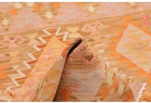 Tappeto Kilim Geometrico Arancione Beige 102x150 Cm