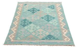 Tappeto Kilim Geometrico Turchese Beige 96x152 Cm