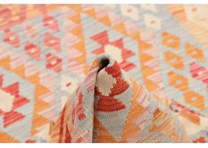Tappeto Kilim Geometrico Arancione Azzurro 105x149 Cm
