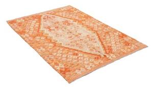 Tappeto Kilim Geometrico Arancione Beige 105x146 Cm