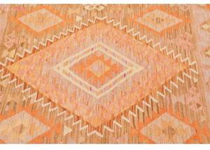 Tappeto Kilim Geometrico Arancione Beige 102x150 Cm