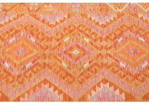 Tappeto Kilim Geometrico Arancione Rosa 101x154 Cm