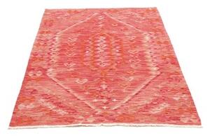 Tappeto Kilim Geometrico Rosso Arancione 101x146 Cm